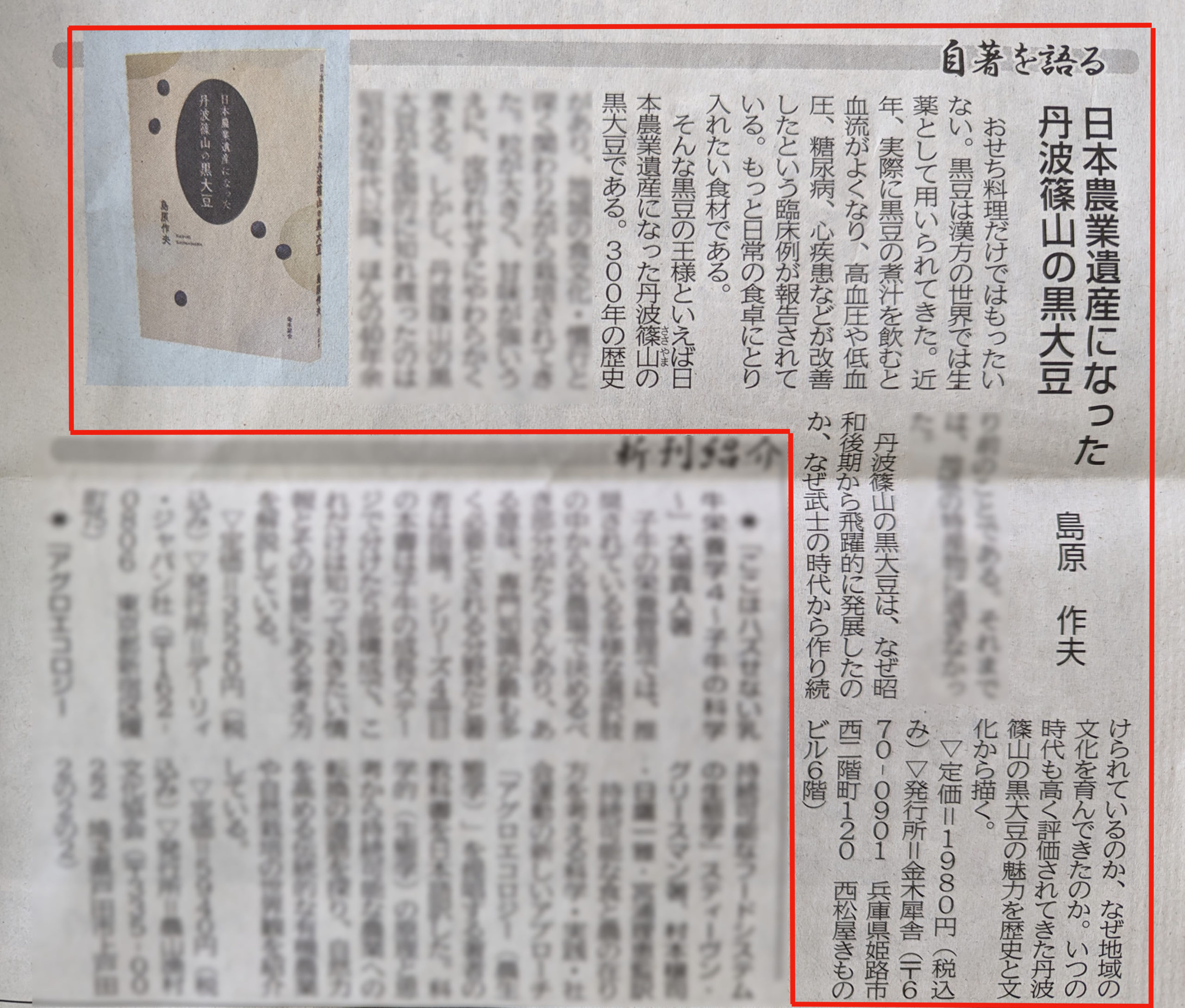 日本農業共済新聞_黒豆